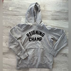 grey reigning champ hoodie size large